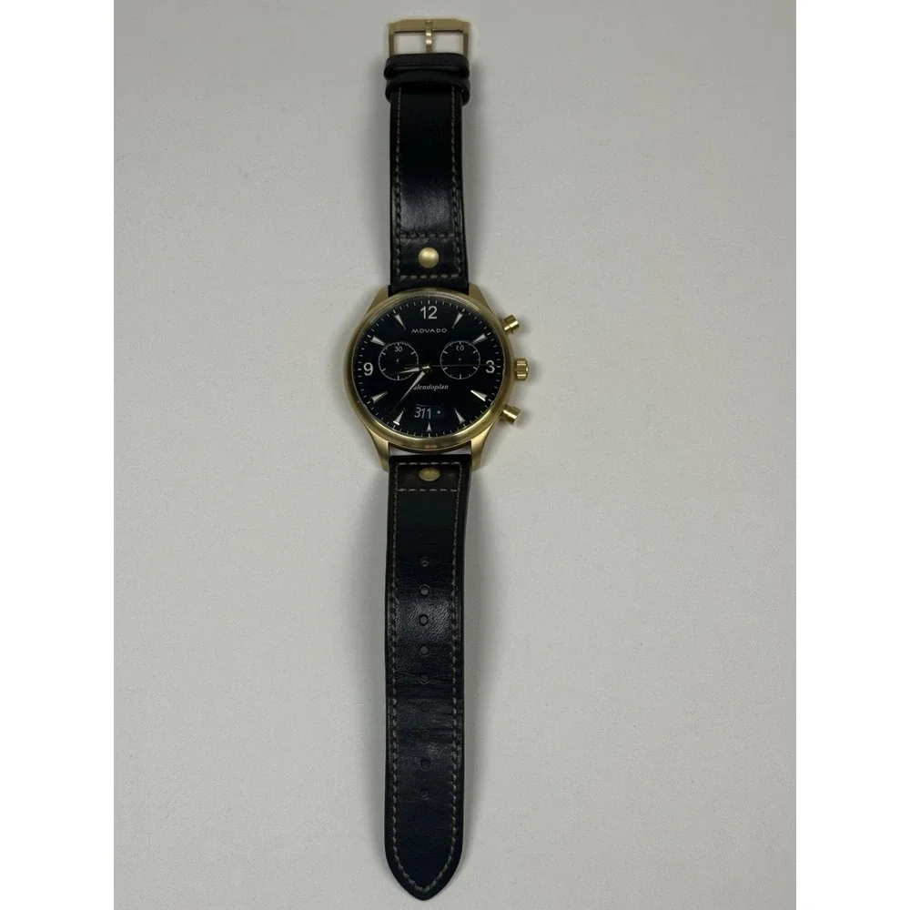 Movado Heritage Series Chronograph Swiss Men's Watch MO.03.1.34.6324 Black Dial